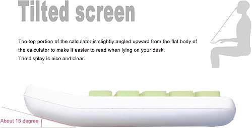Miniatura 4 de Calculadora mecánica, calculadora BTSEYAW de doble potencia con pantalla de inclinación de 8 dígitos y botones grandes, bonito accesorio de