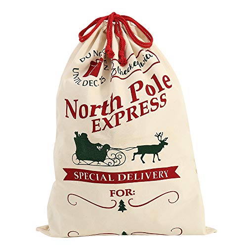 Surfmalleu Bolsa Vintage Calcetín de Navidad de Regalo Grande de Santa Saco de Arpillera de Algodón Natural Yute de Arpillera DIY 50 * 70CM (Tipo6)