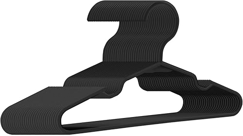 Miniatura 7 de trusir Paquete de 100 perchas de plástico para niños, perchas antideslizantes para ropa para niños, color gris claro, 100 unidades