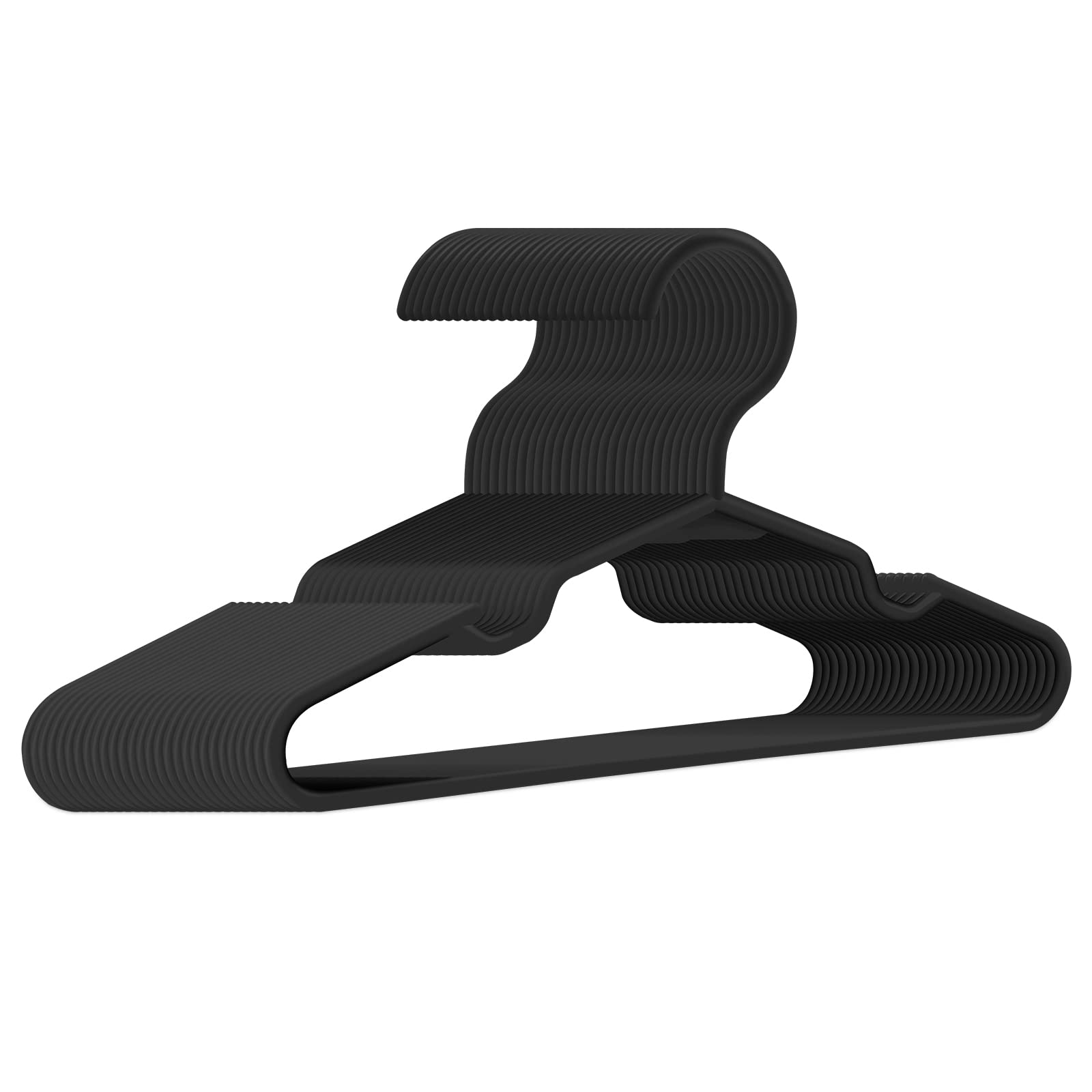 60-Pack Black Plastic Kids Children's Clothes Hangers Non-Slip