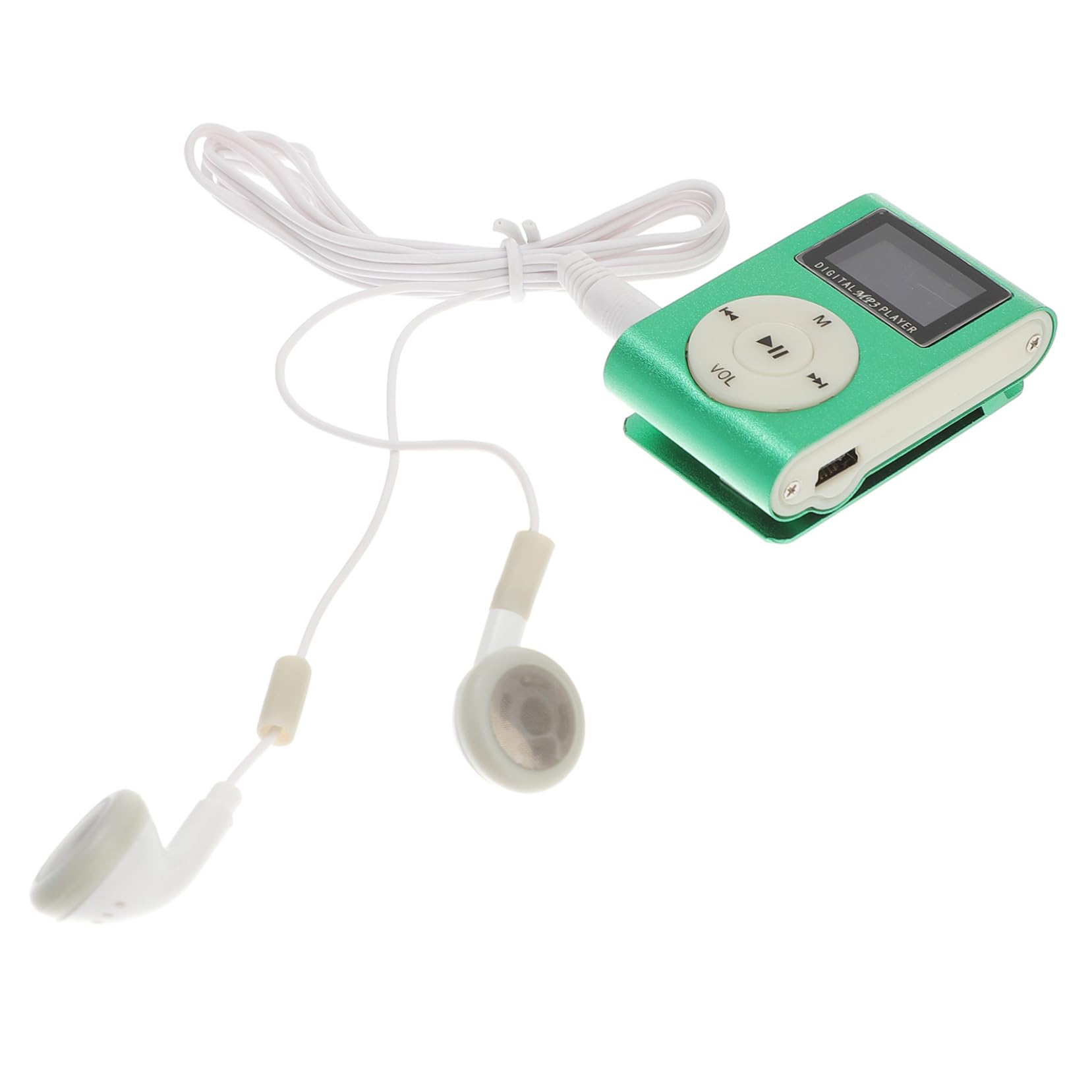 Yardenfun Clip Player with USB Port and Micro Slot Portable Player with Built Lithium Battery for Dynamic Sound Quality Lightweight Design for Hands Use