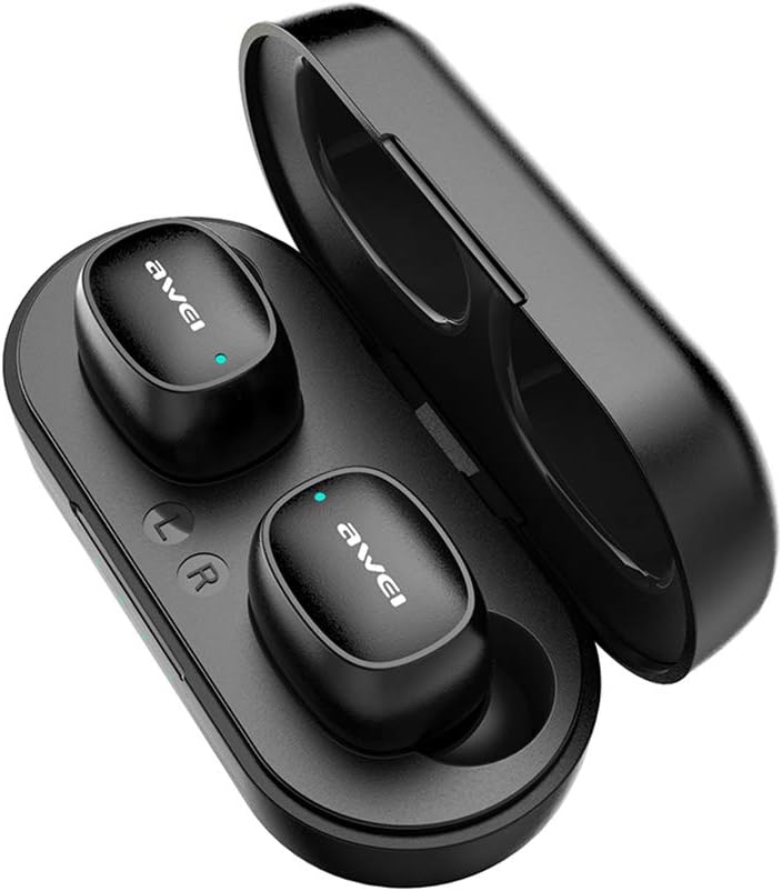 AWEI T13 TWS Touching Control Earphone Intelligent BT Binaural Call In-Ear Earbuds Mini Fashion Auto Connection Sports Earphones with Charging Case