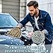 KLL 2 Pack Microfiber Mitt for Cars Scratch Free Car Sponges for Washing L Boho Vintage Simplified Stripes Vintage