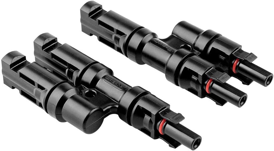 Renogy Solar Panel Type, 2 Pairs Y Branch Connectors, Black : Patio, Lawn & Garden