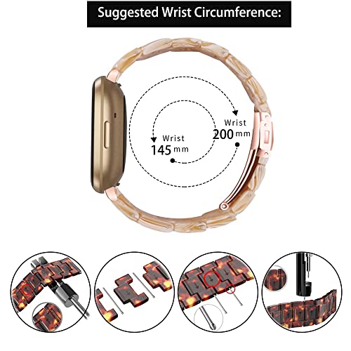 Kompatibel f&uuml;r Fitbit Versa/ Versa2/ Versa Lite/ Versa3/Sense Smartwatch, leicht, verstellbar, aus Kunstharz, Versa3/Sense