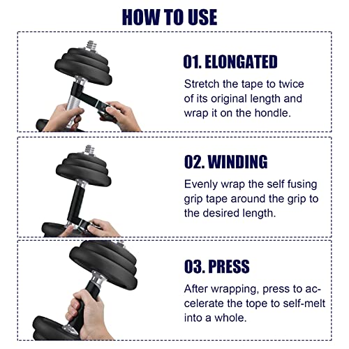 2 Rotoli Grip Tape per Maniglie, 2,5cm x 3m Grip