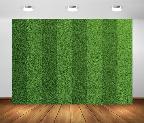 BELECO 7x5ft Green Grass Lawn Backdrop for Sports & Parties