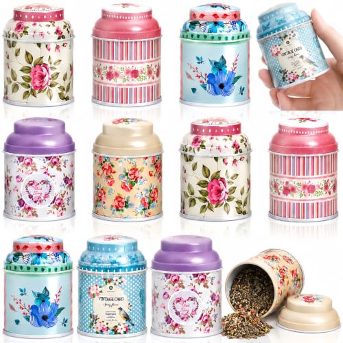 12-Pack Vintage Mini Metal Tins