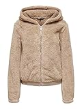 ONLY Damen Teddy Jacke ONLNewAnna kurze Kunstfelljacke 15300635 Humus S
