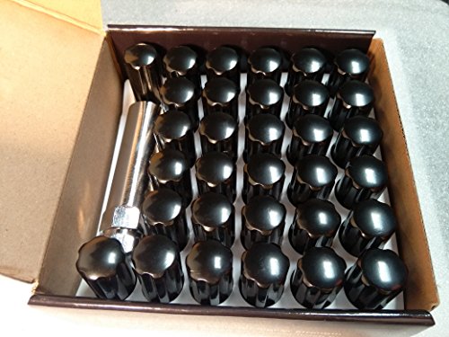 Accuwheel Lns-09160B8 Small Diameter Acorn Spline Drive Black Lug Nuts With Key (9/16" Thread Size) - Pack Of 32 Lugnuts #TOP10