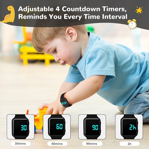 Image of Potty Training Watch for Toddlers & Kids with Countdown, Flashing Lights, Fun Music or Vibration Alerts - Waterproof Interactive Toilet Training Reminder for Boys & Girls Ages 2-9
