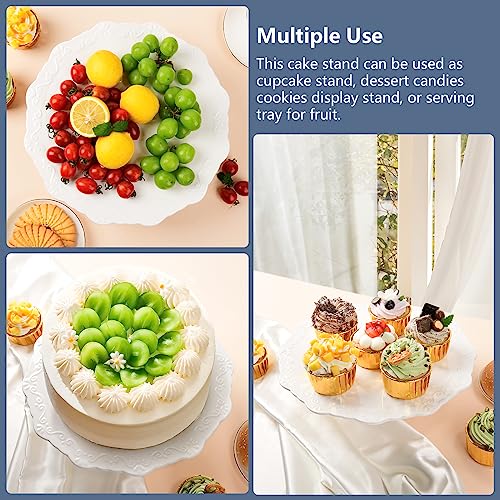 BPFY 10 Inch White Ceramic Cake Stand (Holds 10 Inch Cake), Decorative Cupcake Stand, Dessert Display Plates for Snacks and Cookies, Baby Shower, Birthday, Wedding Party Decor by BPFY - Image 5