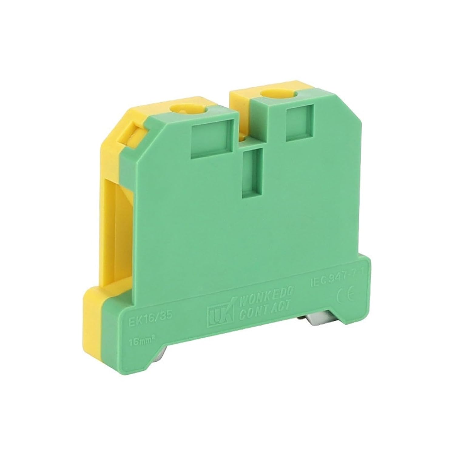 10Pcs EK16/35 Universal Screw Connection Ground Earth 16mm² DIN Rail Terminal Block Pcs