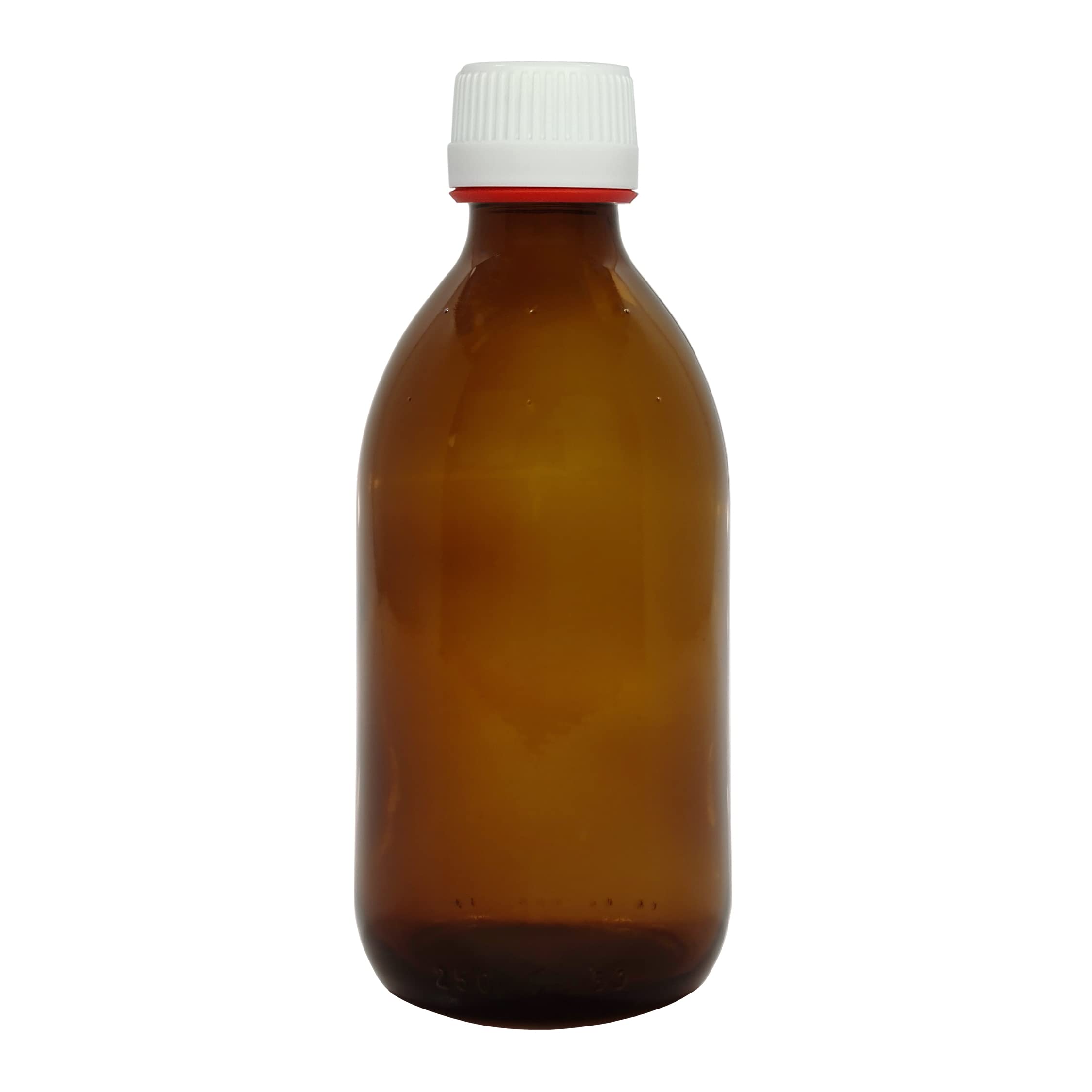 Botella de vidrio ámbar 250 ml cierre hermético tapón rosca 6 unidades