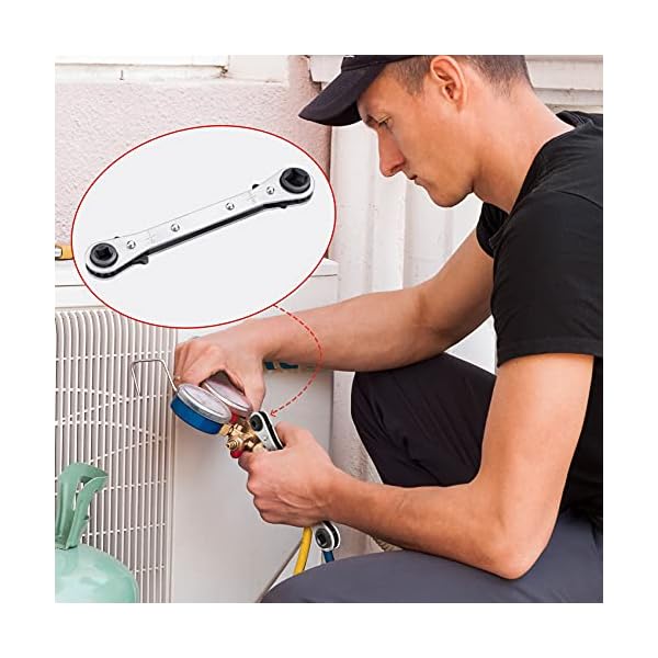 ANCIRS 5/16 bis 1/4 HVAC Service-Schraubenschl眉ssel f眉r Klimaanlage, 3/8 bis 1/4 Umschaltknarre Klimaanlage Service Schl眉ssel f眉r K眉hlger盲te – Bild 8