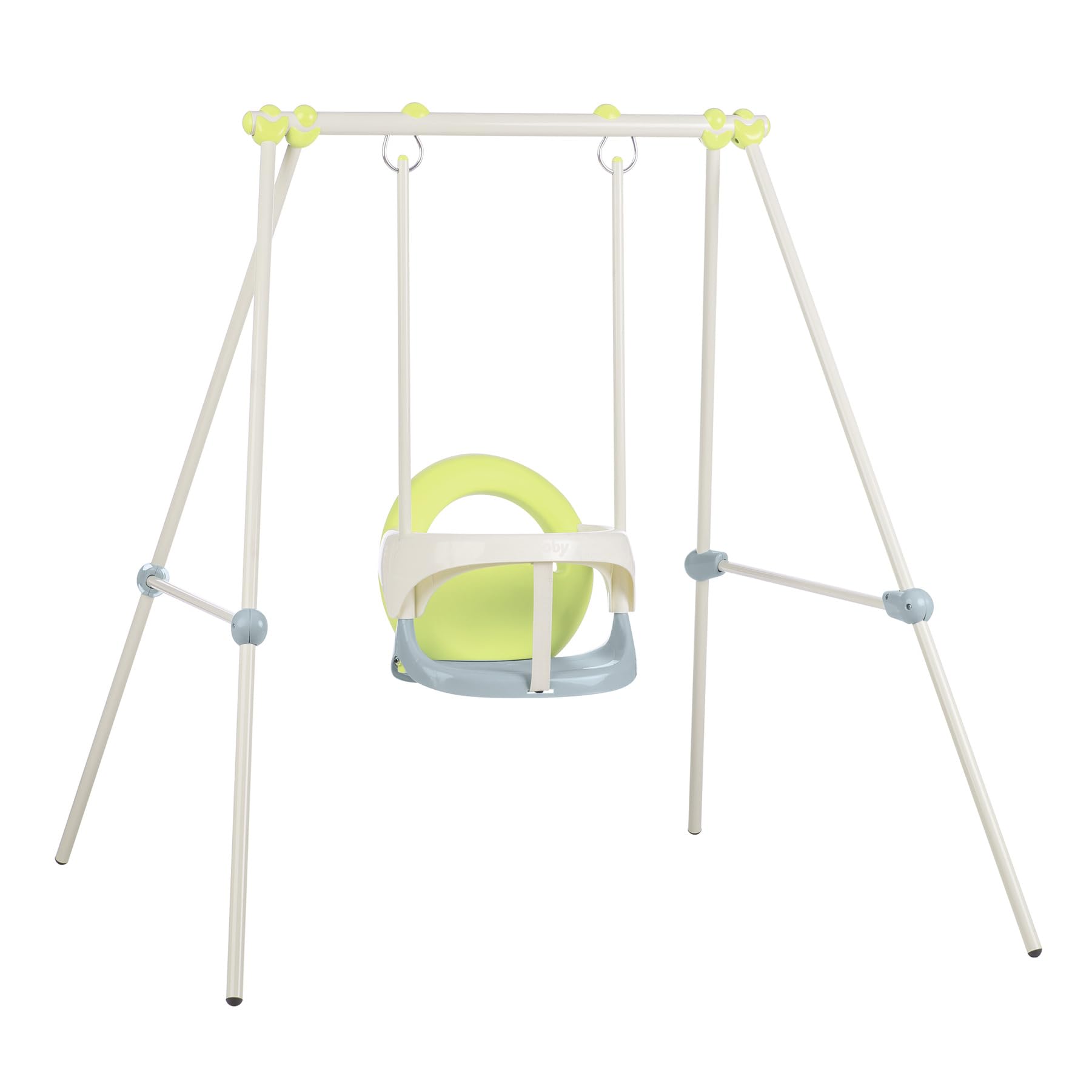 SMOBY Life 7600830306 Metal Baby Swing, Safe Seat with Anti-Roll Bar, UV Resistant, Optimal for Indoor and Outdoor, 19% Recycled Material, 6 Months