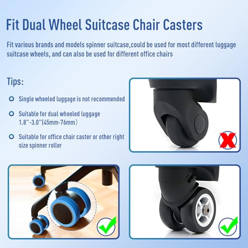 EVARSOL Silicone Wheel Covers Protector for Luggage,Suitcase,Baggage,Trolley Case,10 Pcs/Set