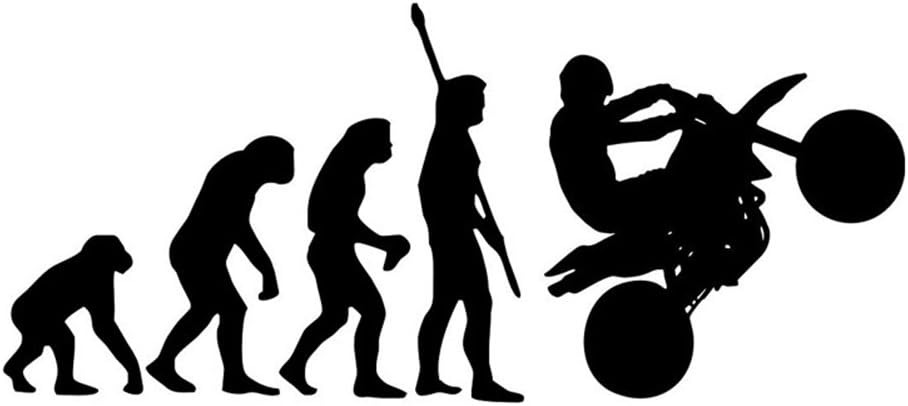 Bloomeet Car Decal 1 Sheet Personality Car Sticker Human Evolution Motorcycle Racer Funny Humor Car Decor Decals Accessories