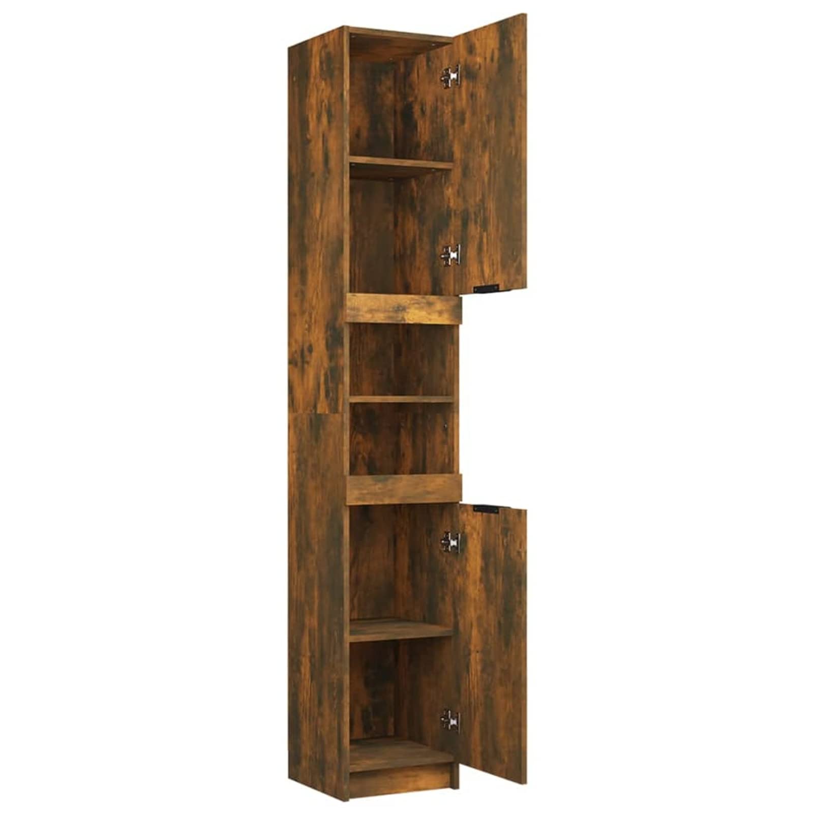Armario de Baño, Muebles De Baño, Mueble Baño Auxiliar, Columna Baño, Auxiliares para Baños, Mueble Alto Baño,contrachapada Roble Ahumado 32x34x188,5 cm