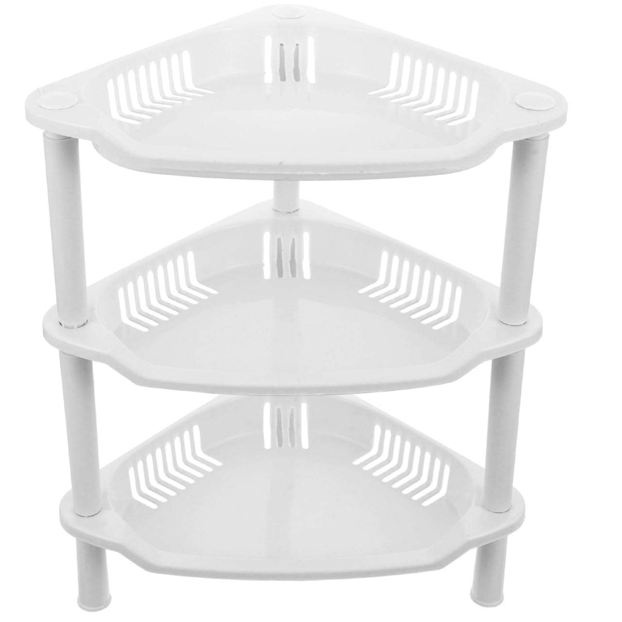 Cabilock Plastic Corner Shelf Organizer Easy Assembly Desk Stand Rack for Bathroom Kitchen and Home Versatile Storage with Capacity