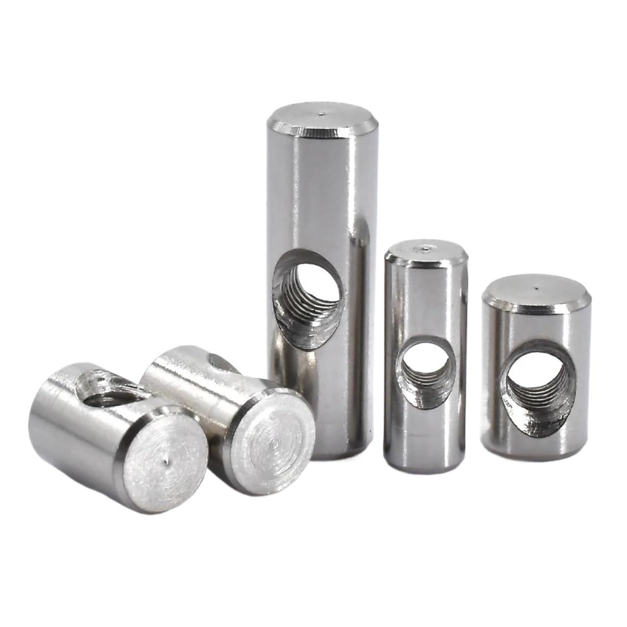 Barrel Bolts,Barrel Bolt Barrel Bolts, 5PCS Cylindrical Pin Dowel Cross Hole Hammer Embedded Nut for Wood Furniture Accessories(M5x12)(M5x25)