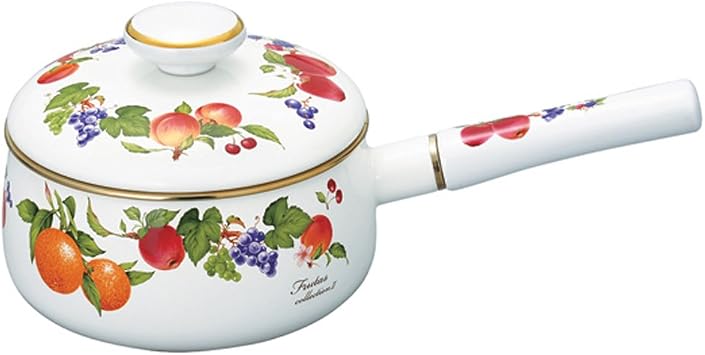 FUJI HOLO FTC-18 S Frutus Collection 2 وعاء تحريض مطلي بالمينا، وعاء بمقبض واحد، 7.1 بوصة 18 سم، صنع في اليابان