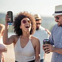 Ortizan Bluetooth Lautsprecher mit Licht, Musikbox Tragbarer Bluetooth Box mit IPX7 wasserdicht, Dualen Bass-Treibern, 30h Akku, Freisprechfunktion für Phone, Draußen – Ansicht 7