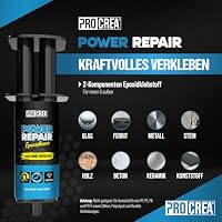 PROCREA® Epoxidharz-Kleber "Power Repair" [inkl. 4x Mischern] Extra starker 2K-Kleber für innen und außen - Kraftklebstoff für Metall, Kunststoff, Glas, Stein, Holz & Keramik - Profi-Qualität – Ansicht 2