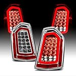 AmeriLite Chrome Full Intense LED Parking Light Bar Brake and Reverse Tail Lights for 2011-2014 Chrysler 300