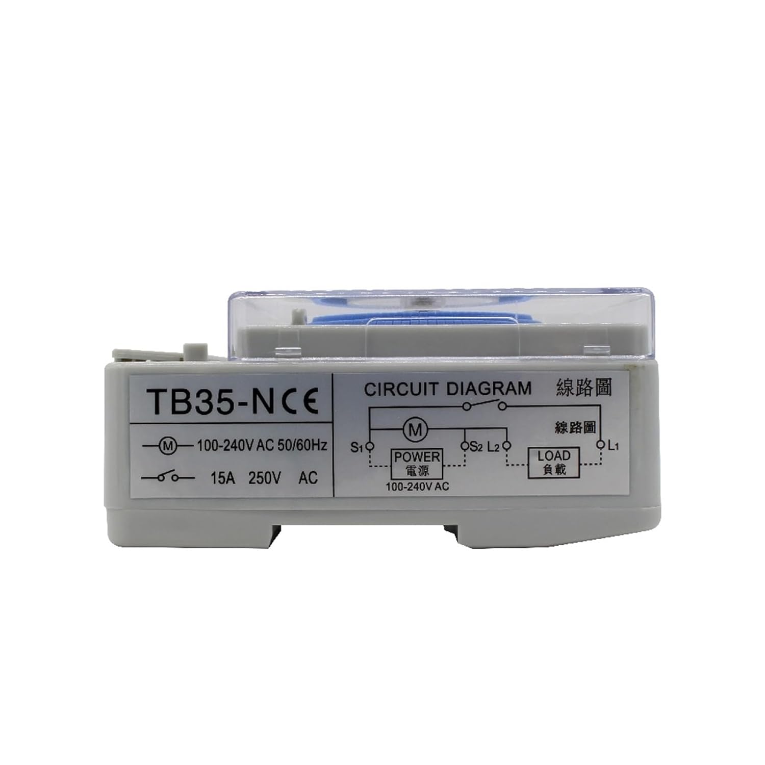 TB35N 100-240V 15A Din Rail Water Heater Programmable Timer Switch Time Controller Mechanical Timer Switch