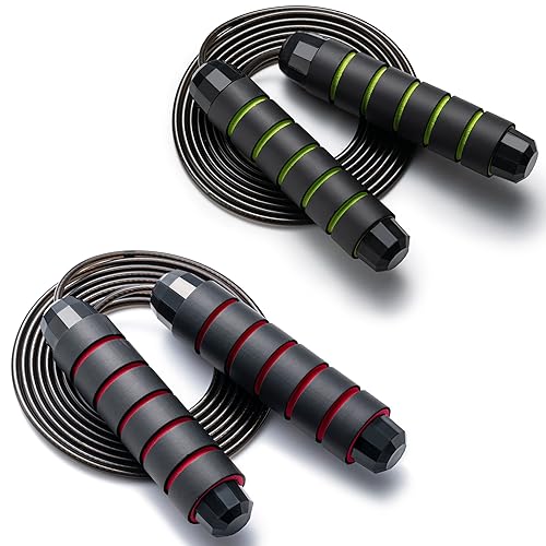 BOOMIBOO Jump Rope, Adjustable Jump Ropes,Skipping Rope Tangle-Free Rapid Speed with Ball Bearings for Women Men Kids,Exercise & Slim Body Jumprope at Home School Gym