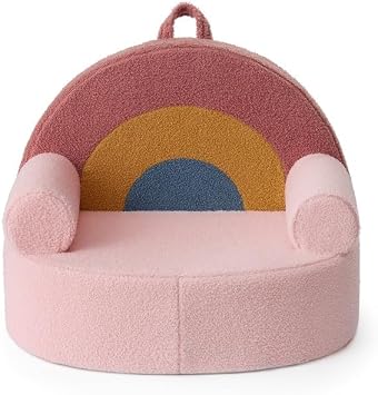 Blissful Diary Kids Chair, Comfortable Kids Couch Sofa, Blush Rainbow