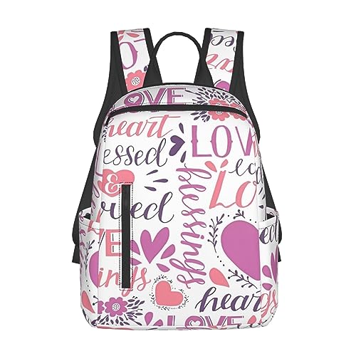 Sac à dos léger imprimé cœurs pour accompagner vos journées d'école et vos sorties en ville
