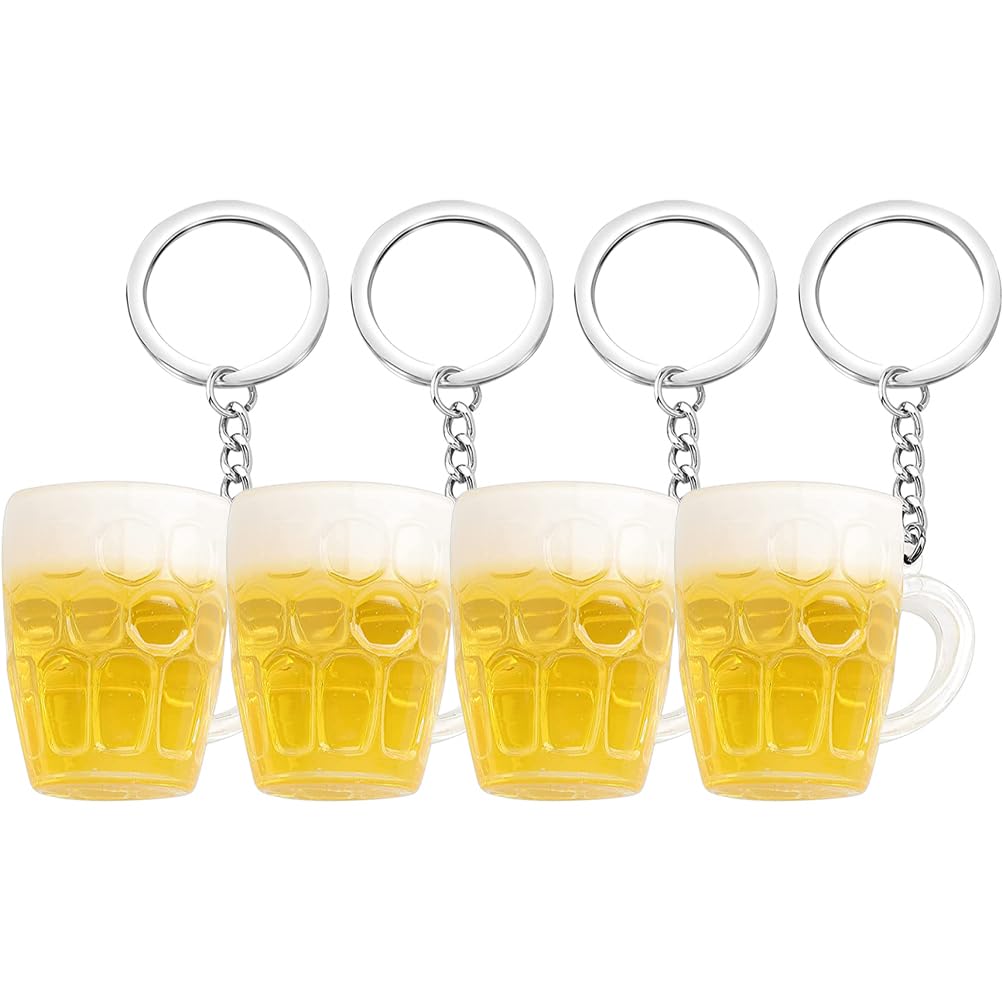 CALLARON 4 portachiavi per boccale di birra, modello auto, accessorio per zaino, portachiavi per borsa, borsa per auto, ornamenti da appendere, bicchiere per vino