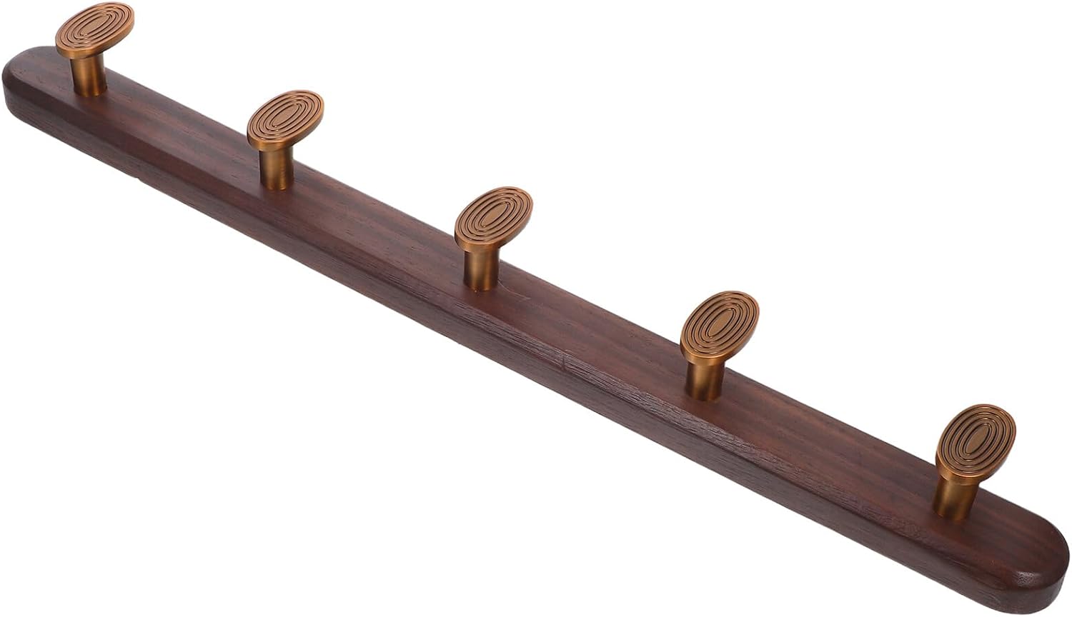 Uonlytech Wall-Mounted Coat Rack with 5 Hooks, Vintage Zinc Alloy and Wood Towel Hook, Heavy-Duty Retro Clothes Hanger for Entryway, Bathroom, and Hallway Organization