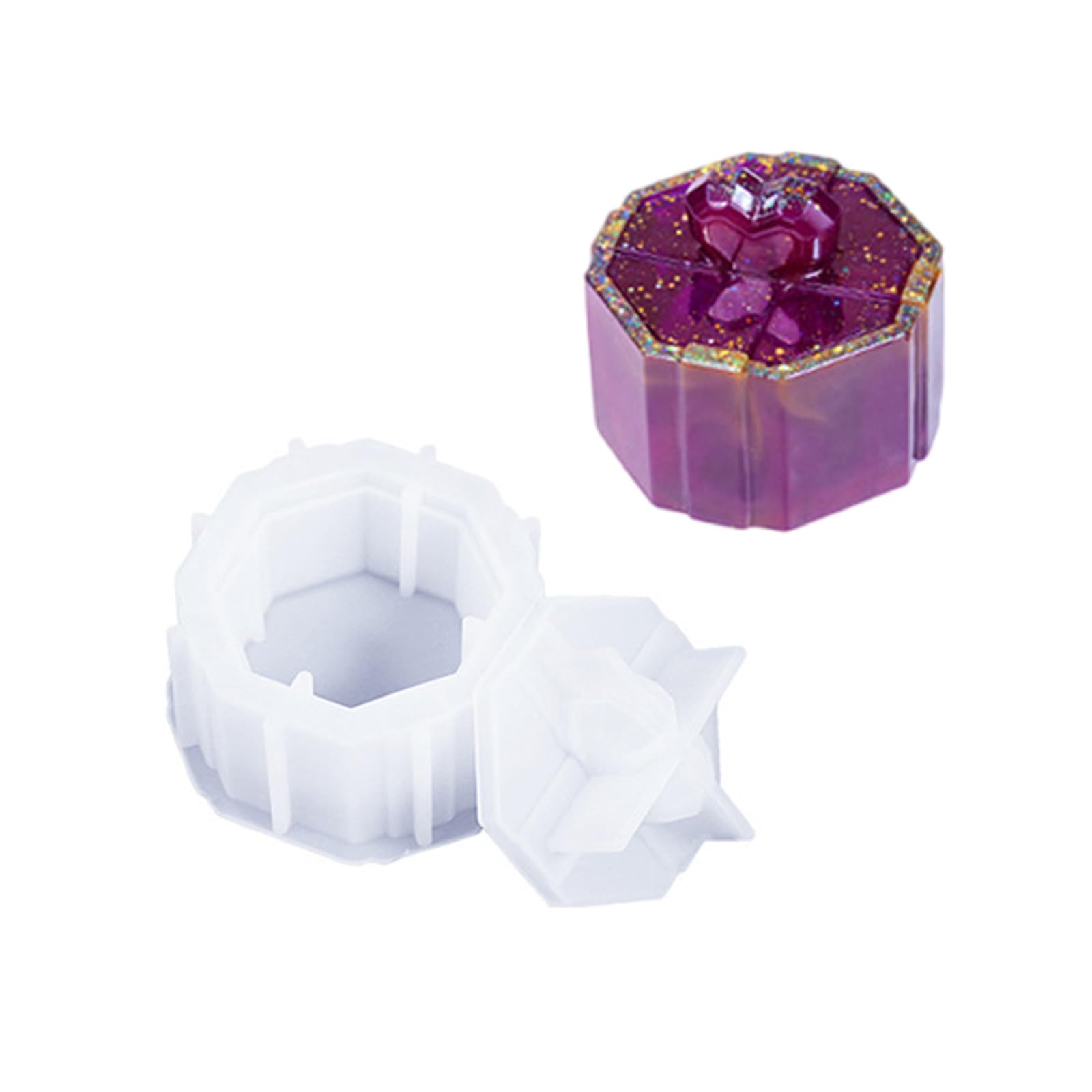 NEWFT Silicone Mold for Christmas Storage Box Candle Jar Making Mould Jewelry Container Mold Creative Resin Art Supplies