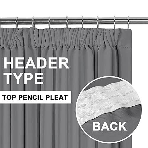 H.Versailtex 2-Pack Blackout Pencil Pleat Curtains for Room Darkening & Thermal Insulation, Energy-Saving Drapes, 90" Width x 90" Drop, Frost Grey - Image 3