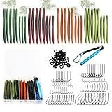Wacky Rig Kit for Bass Fishing 143PCS Soft Plastic Wacky Worms (4in & 5in) Weedless Wacky Rig Hooks & Tool O-Rings, Bass Trout