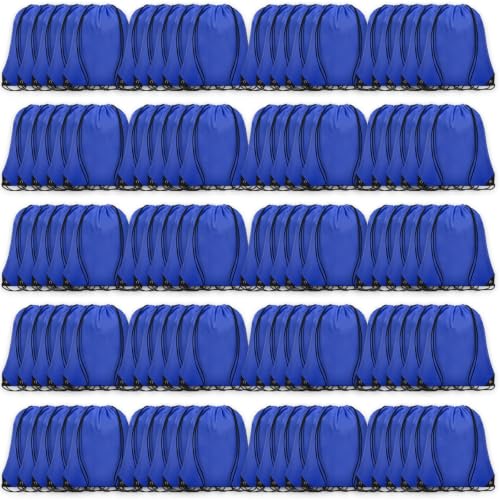 Grneric Drawstring Backpack Bulk 100P,Polyester Drawstring Bags,Navy Blue