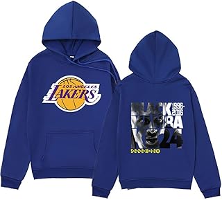 [売店] 男子バスケットボールパーカー、ブラックマンババスケ 長袖、#24コービーブライアントNBAユニフォーム、レイカーズ、スポーツジャケットパーカー、長袖メッシュパーカー 、バスケットボールのプルオーバーセーター、バスケユニフォームゆったりとした長袖(Blue,Small)