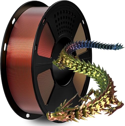 Image of GIANTARM Tri-Colors Silk Pla Filament, 3D Printer Filament 1.75mm + /-0.02mm, 1Kg (2.2lbs) Spool, Vacuum Packaging (Red+Yellow+Blue)