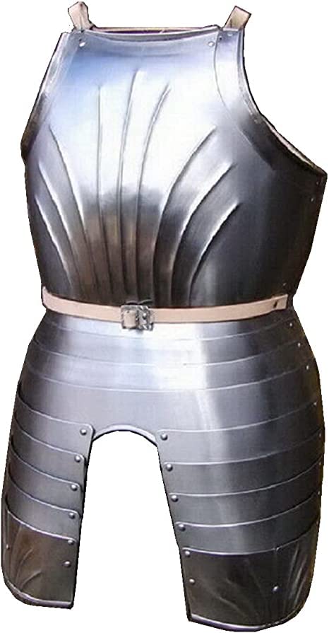 Guantelete medieval plateado de tamaño adulto con solapa para armadura de combate histórico