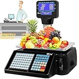 ✪ Caisse multifonction : cette balance peut non seulement peser, mais également fixer les prix, imprimer les reçus et rendre la monnaie. Vous pouvez également connecter un scanner pour collecter de l'argent. Cette balance peut saisir des milliers d'informations sur les touches de raccourci, vous permettant d'appeler rapidement mes informations.