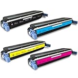 A Plus Compatible Toner Cartridge Replacement for HP C9730A, C9731A, C9732A, C9733A ( Black,Cyan,Magenta,Yellow , 4-Pack) for HP Colour Laserjet 5500 Series