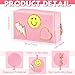 Sanwuta 4 Pcs Hair Face Skin Travel Bag Set Preppy Makeup Pouch PU Leather Skincare Bag Waterproof Cosmetic Organizer Birthday Christmas Gifts(White, Pink, Beige,Fresh Style)