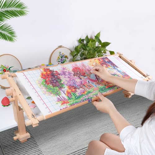 Image of Cross Stitch Accessories, Embroidery Accessories, Fixable Desktop Cross Stitch Scroll Frame, Quilting Frames, Stitching Frame for Sewing, Cross Stitch, Needlepoint Holder Accessories