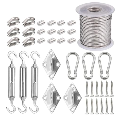 Kit de cable de acero anti-caídas con tornillos para metálica 2