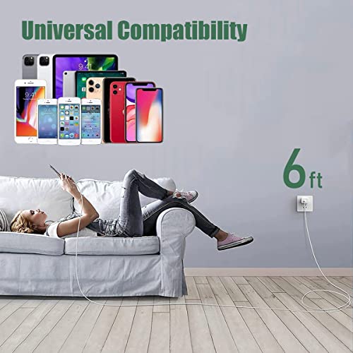 Apple Mfi Certified Iphone Charger,2Pack Long 6Ft Lightning Cable Cord With Apple Chargers Fast Quick Charging Travel Cube Block Usb Wall Adapter For Iphone 11/12/13/14/Xs Max/Xr/X/8/8 Plus/7/6/Se #TOP5