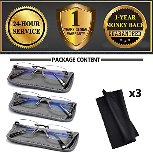 Jjwell 3 Pack Reading Glasses For Men Blue Light Blocking thumb #6