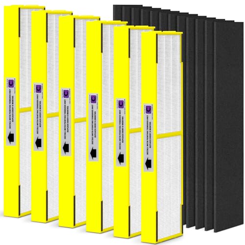 6 Packs FLT5000 Plastic Frame True HEPA Filter C Replacement